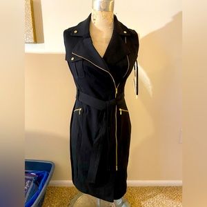 Calvin Klein | Black Trench Style Dress with Zipper